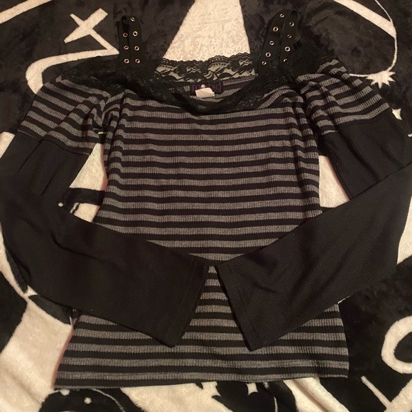*TRADED* Rare Morbid Threads Striped Shirt - Picture 1 of 6